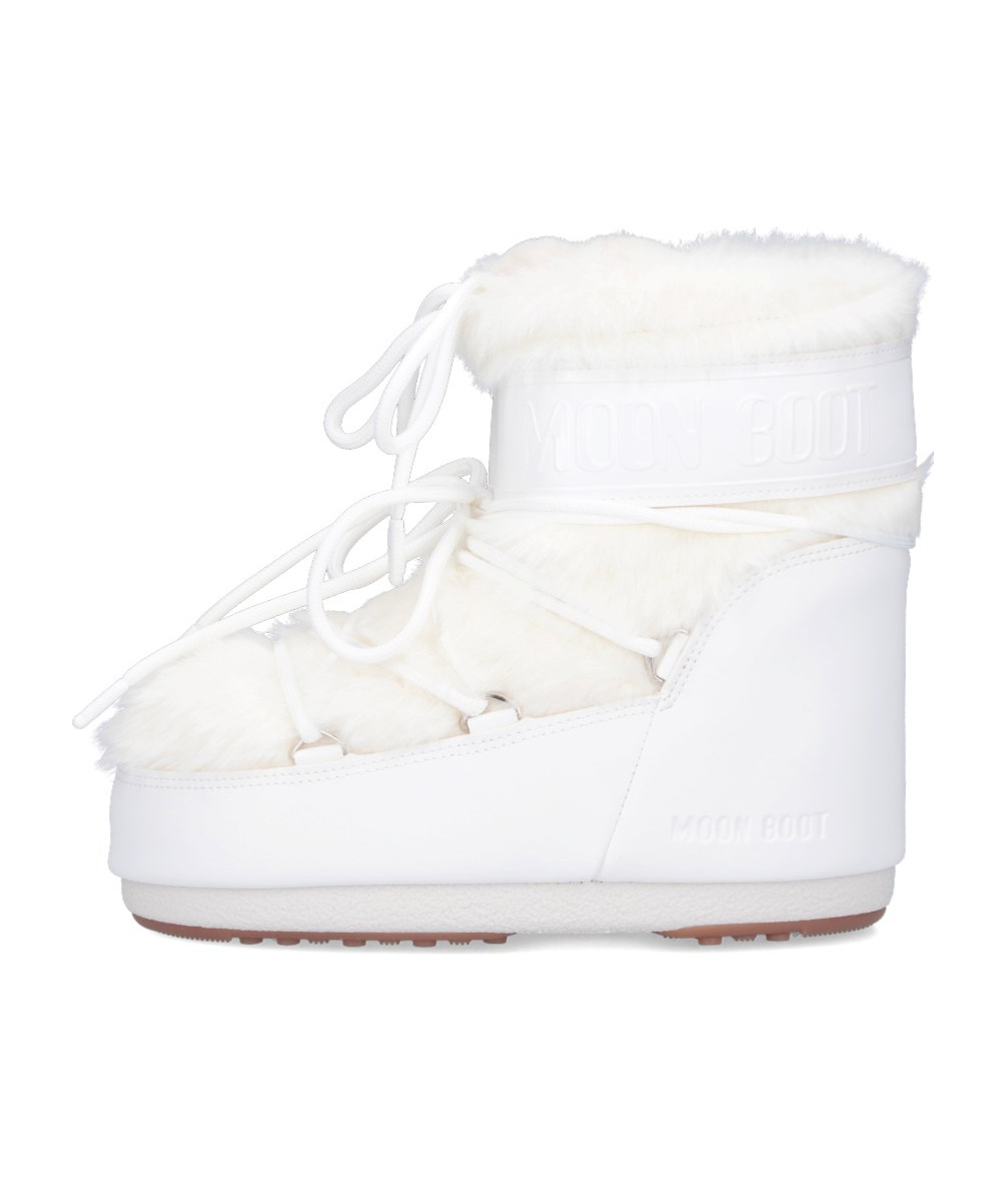 Moon Boot Ltrack Monaco Faux Fur-trimmed Shell And Faux Leather Snow Boots In White