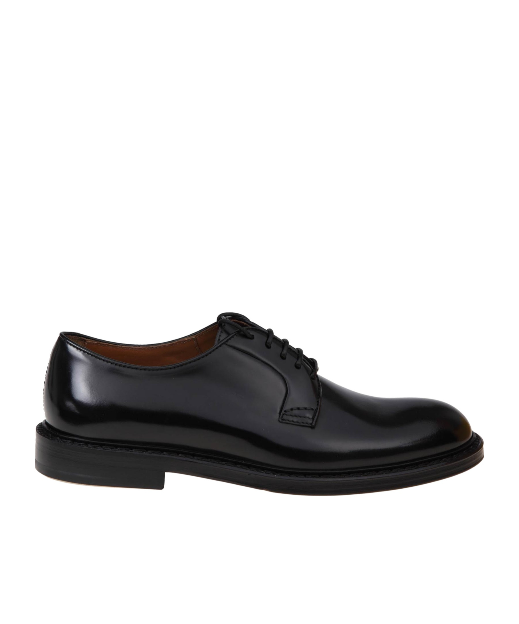 Doucal's Round-headed Derby Shoes In Black