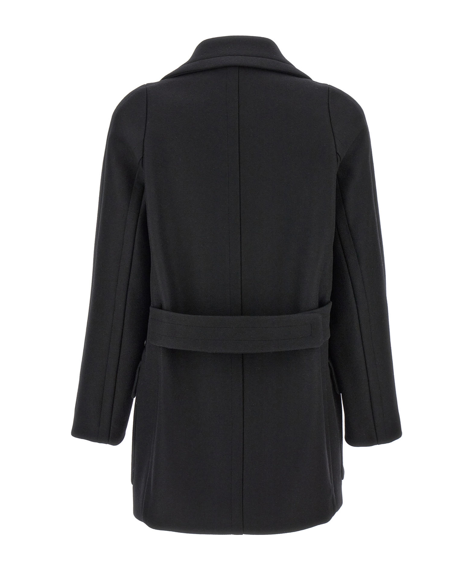 Dries Van Noten Randia Double-breasted Short Wool Coat In Black