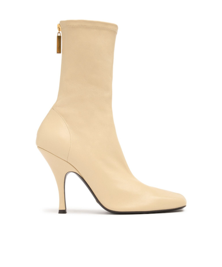Khaite Woman Ankle Boots Beige Size 7 Calfskin In Neutral
