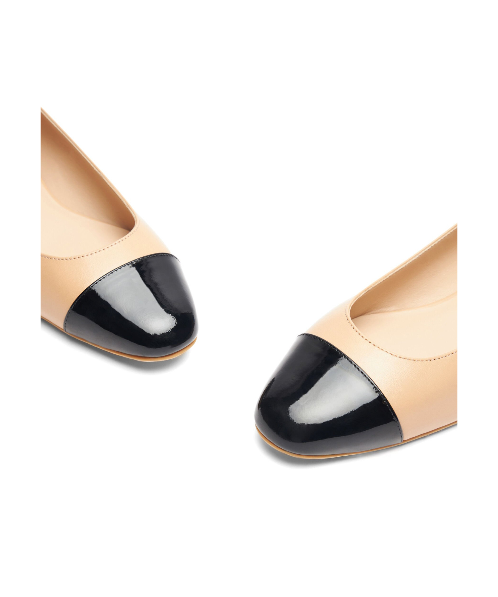 Stuart Weitzman Pearl Contrasting-toecap Ballerina Shoes In Nude