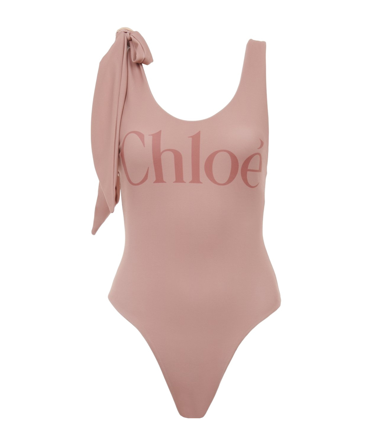 Chloé Maxi Logo Knotted Strap One-piece Swimsuit