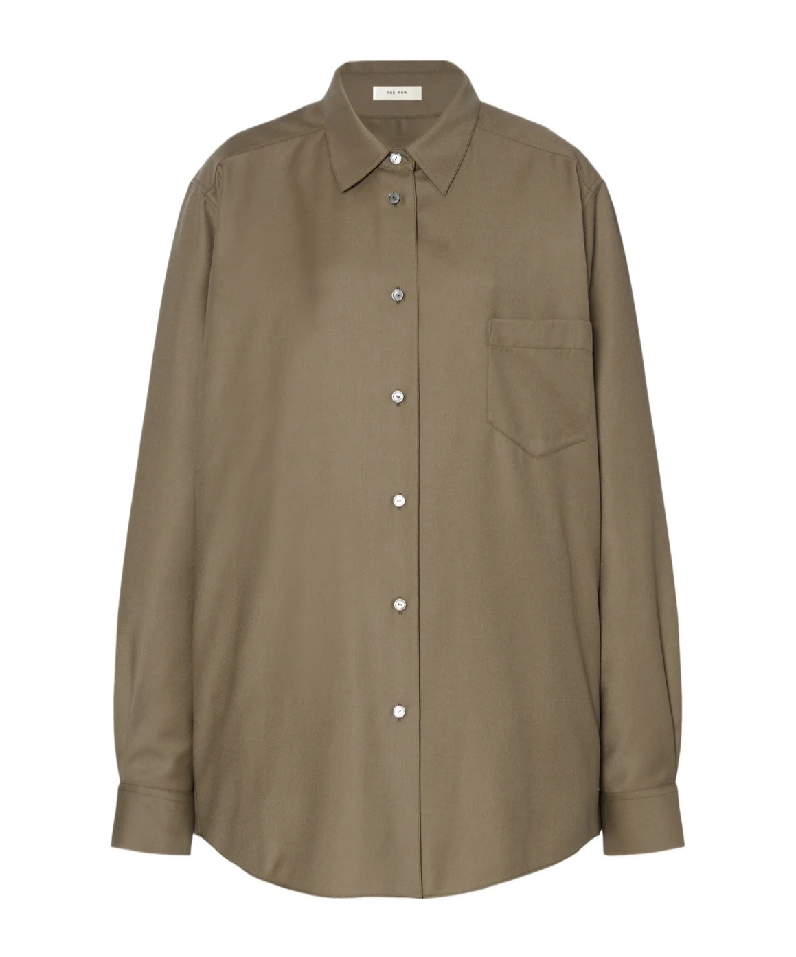 The Row Pino Virgin Wool Cady Shirt In Brown