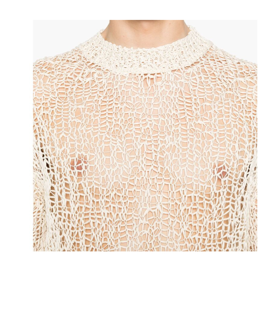 Jil Sander Open-knit Sweater In White