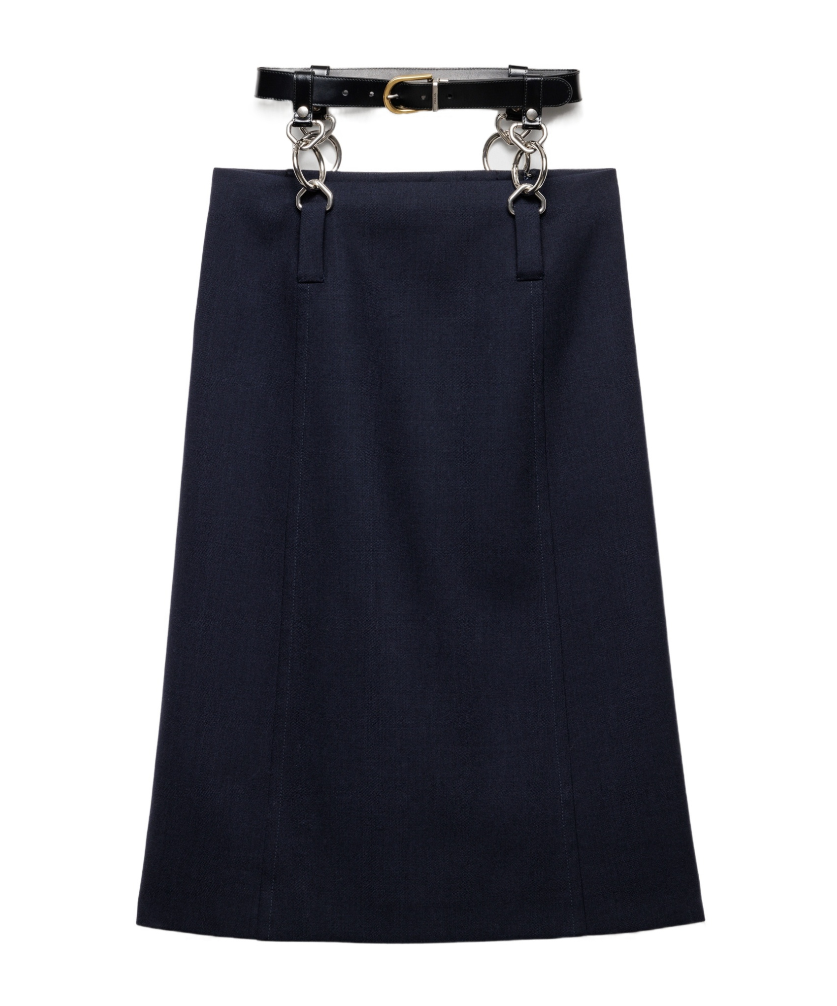 PRADA RUSH STITCH SKIRT WITH BELT