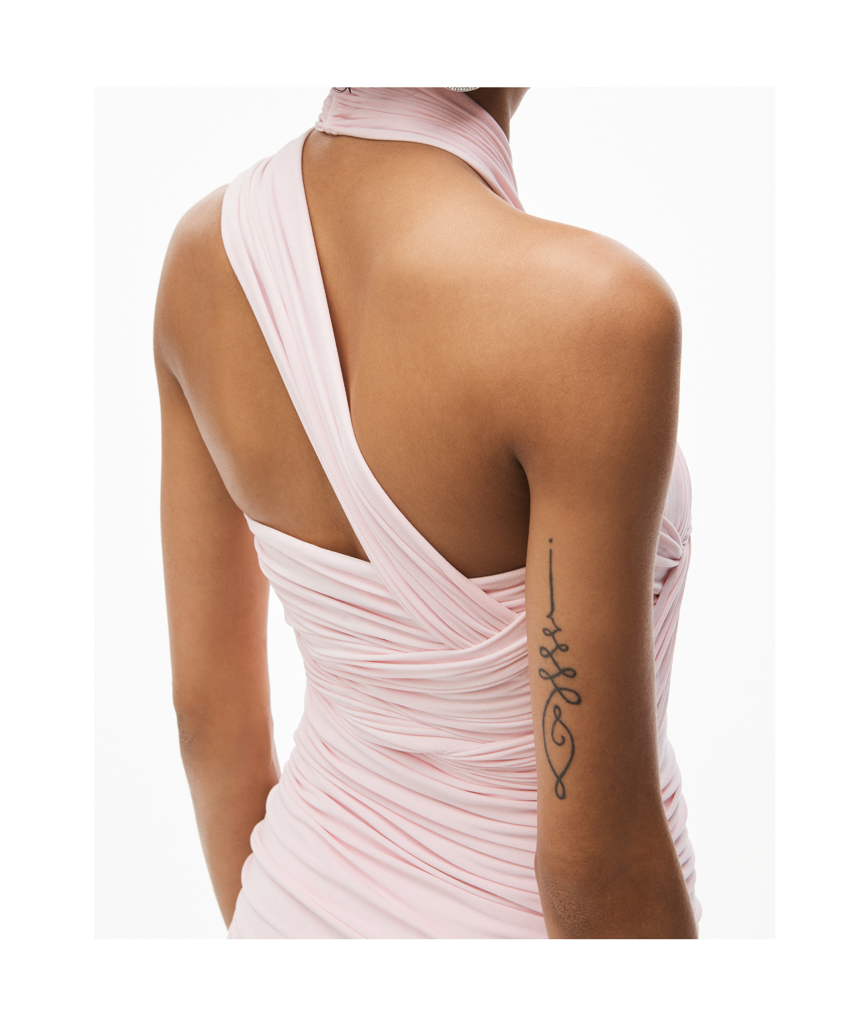 Alexander Wang Halterneck Asymmetric Mini Dress In Pink