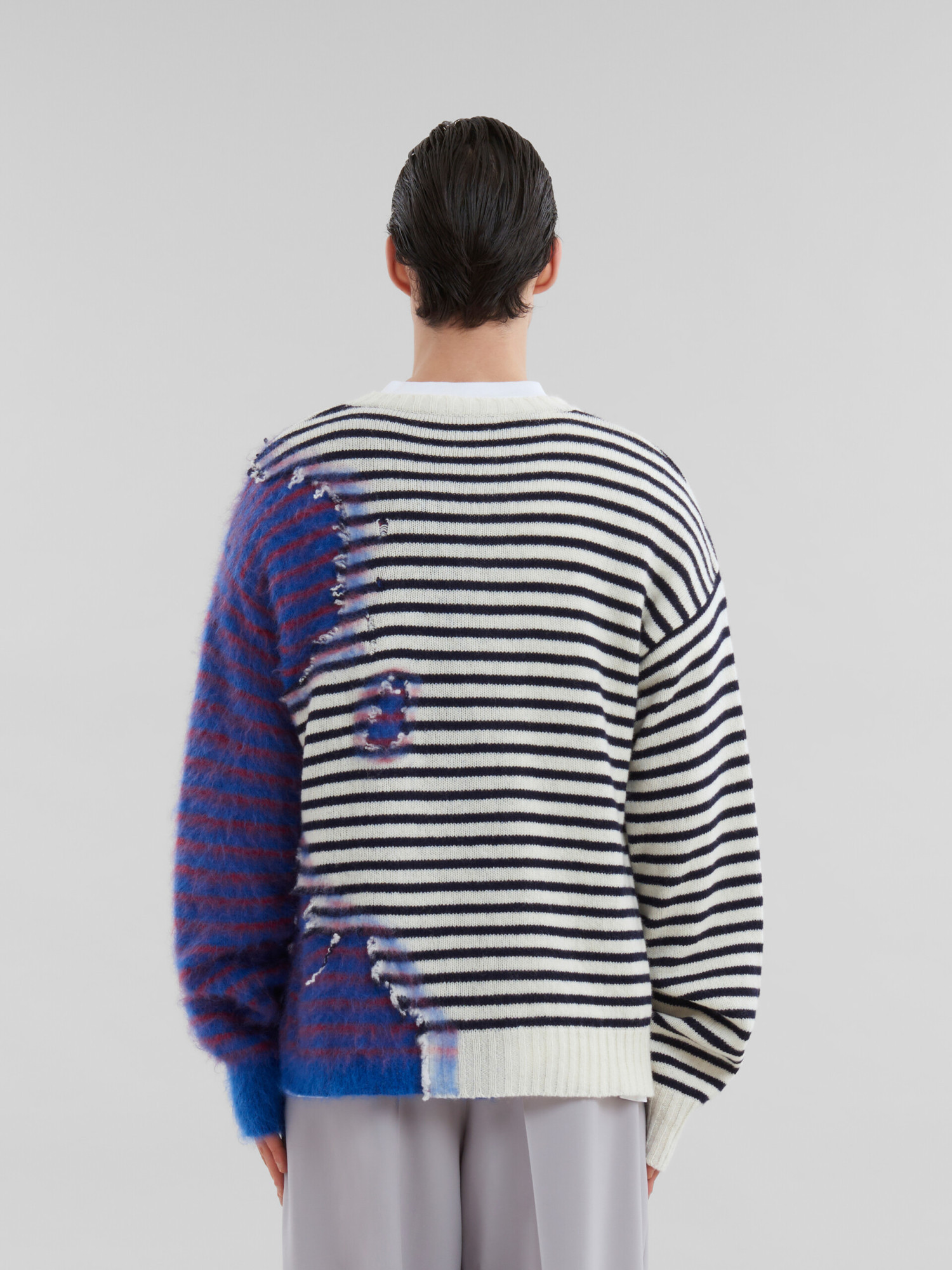 MARNI MULTICOLOUR STRIPED WOOL-MOHAIR TWO-IN-ONE JUMPER