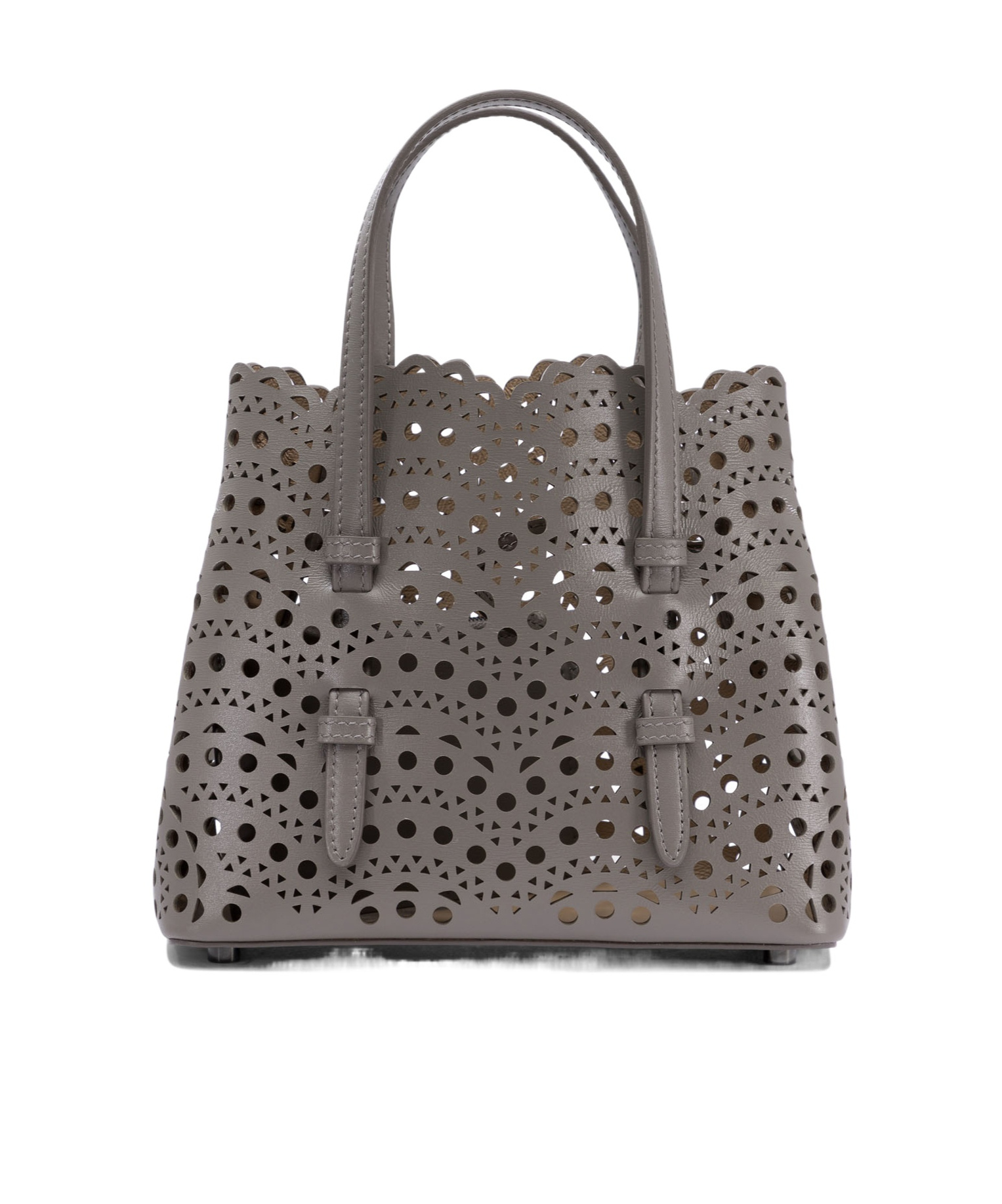 Alaïa Mina 20 Viennese Wave Small Handbag In Gray