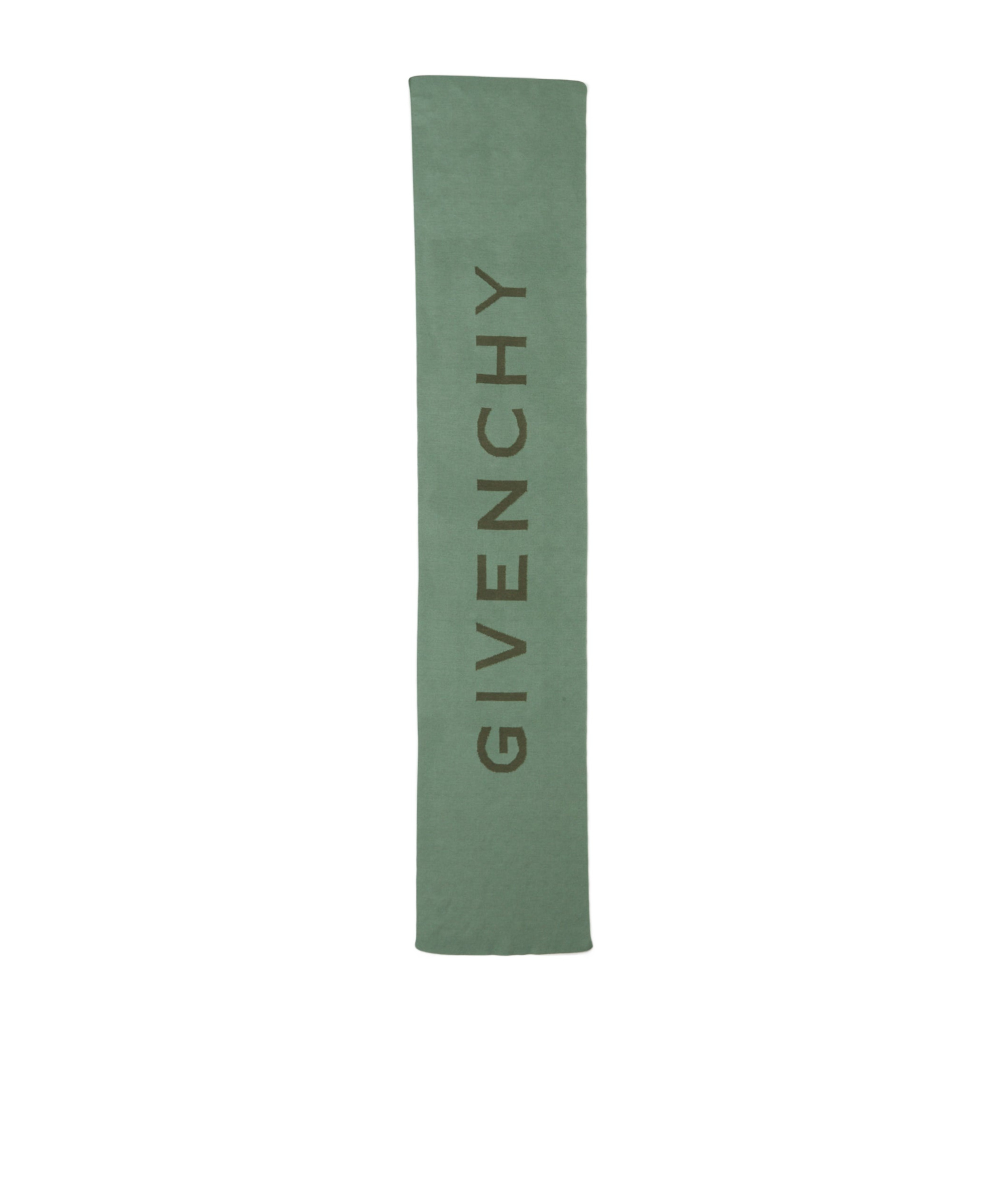 Givenchy Contrasting Logo Scarf In Green