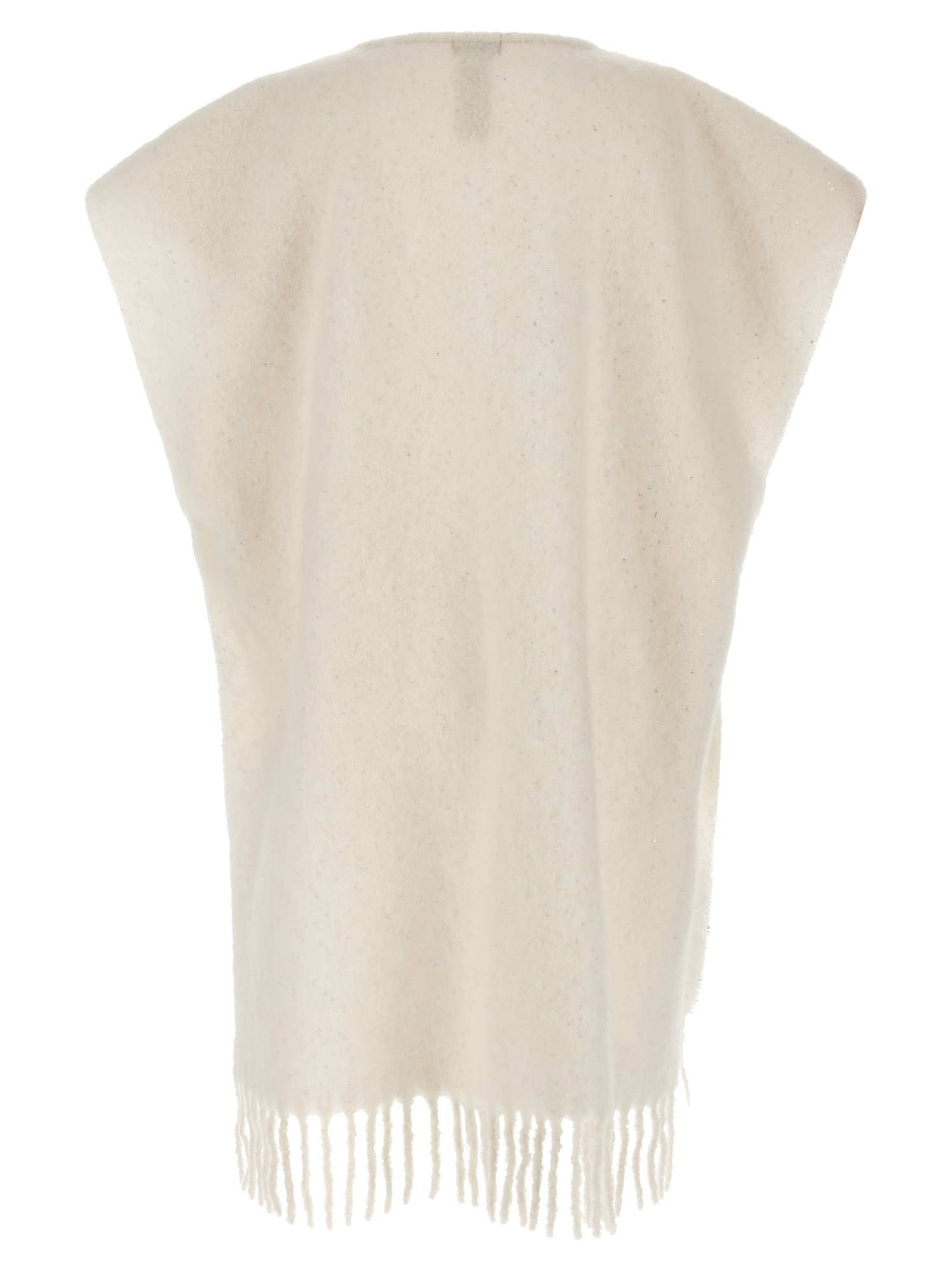 Peserico Circular Gauze Cape In Brown