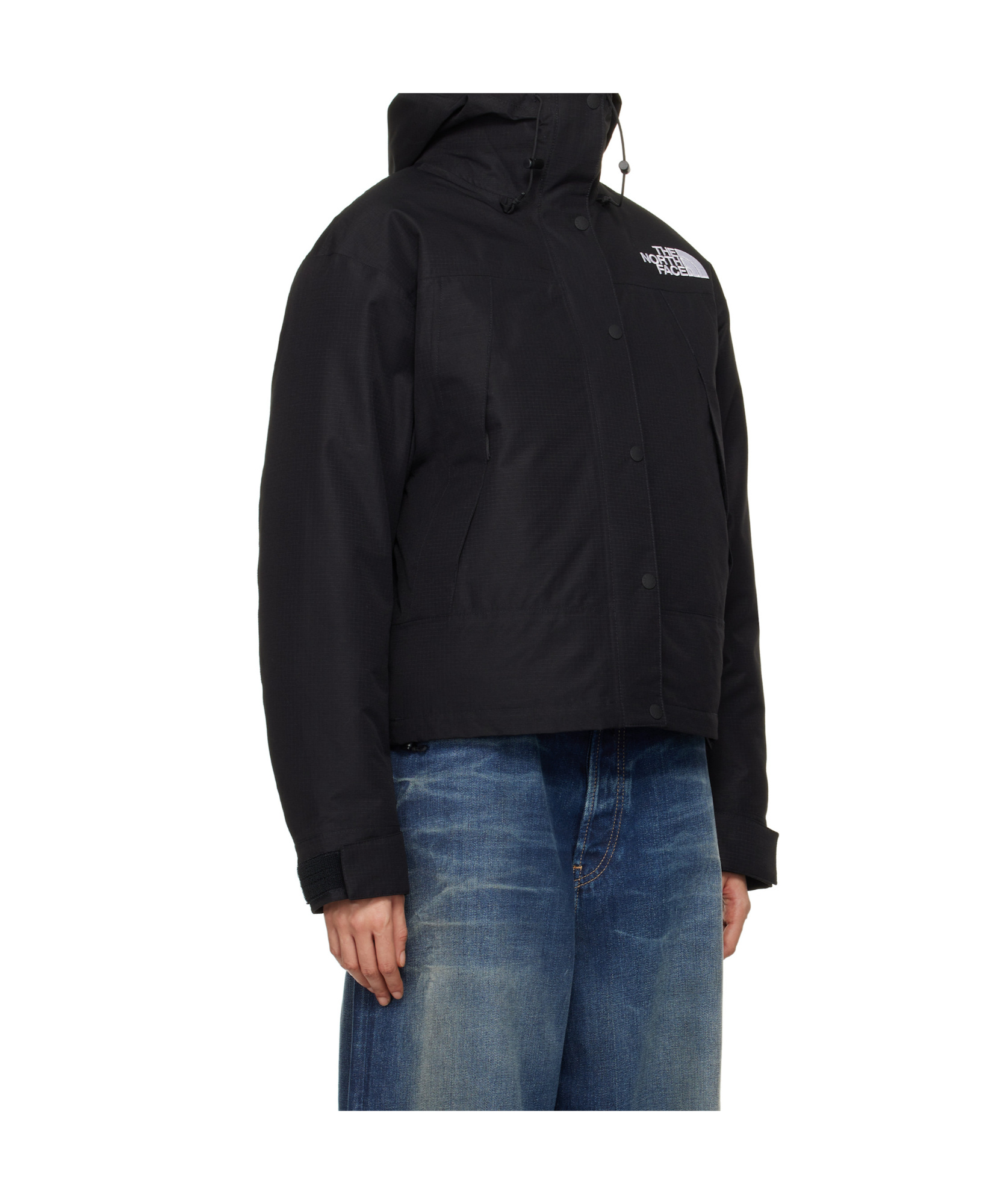 Shop The North Face Mountain Mono Short Jacket In Black