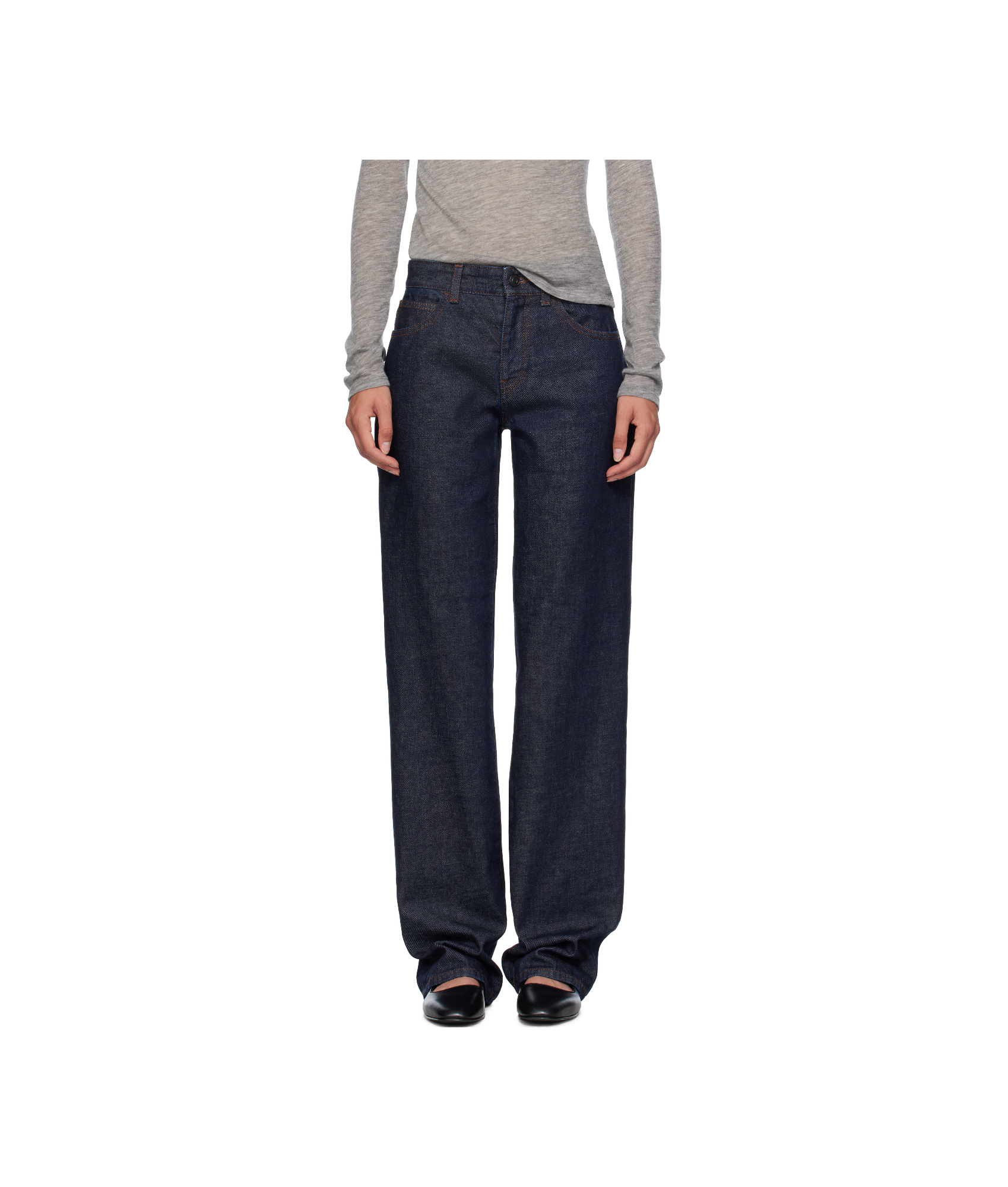 The Row Carlyl Mid-rise Straight-leg Jeans In Blue