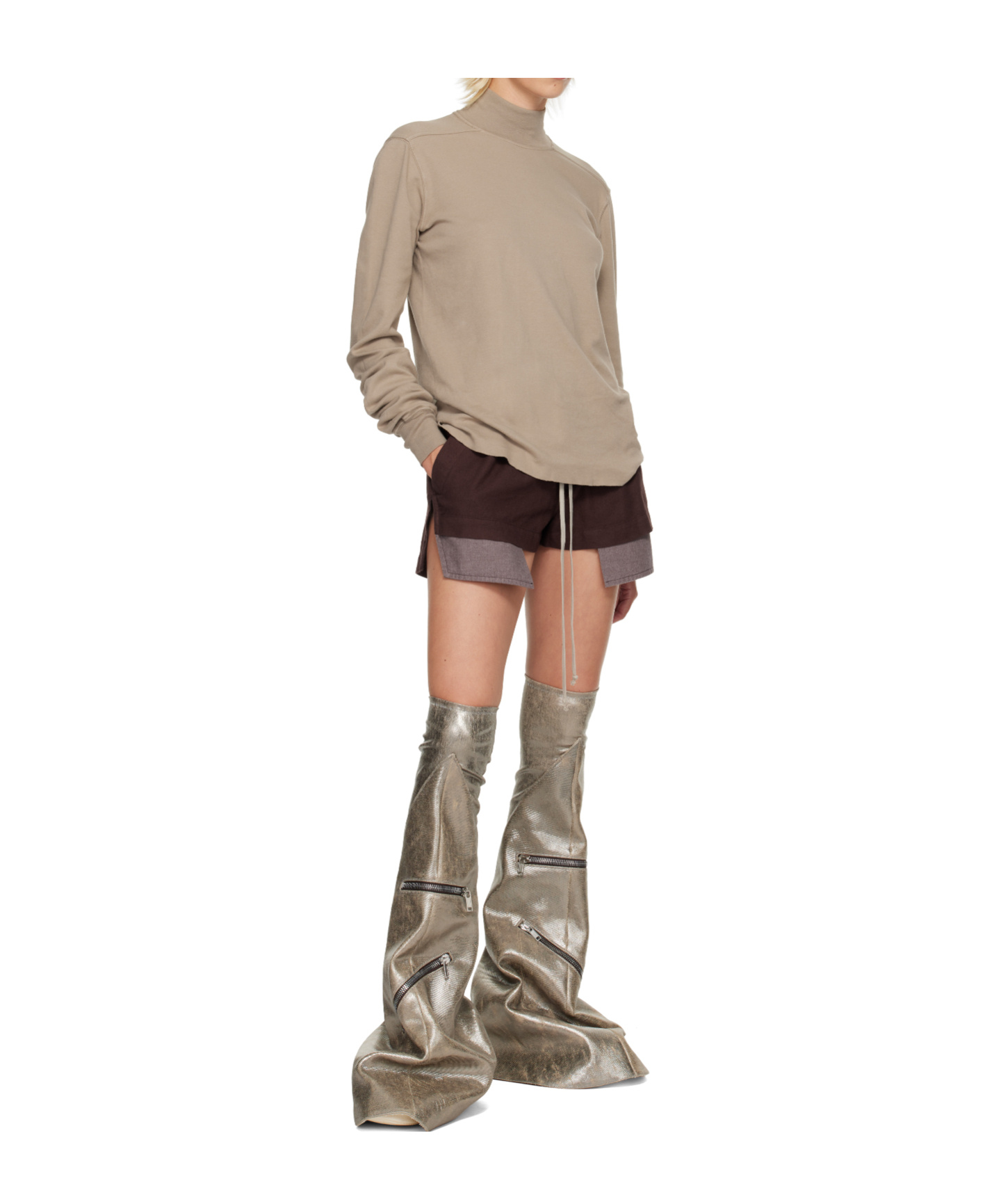 Rick Owens Drkshdw Concordians Fog Shorts In Brown