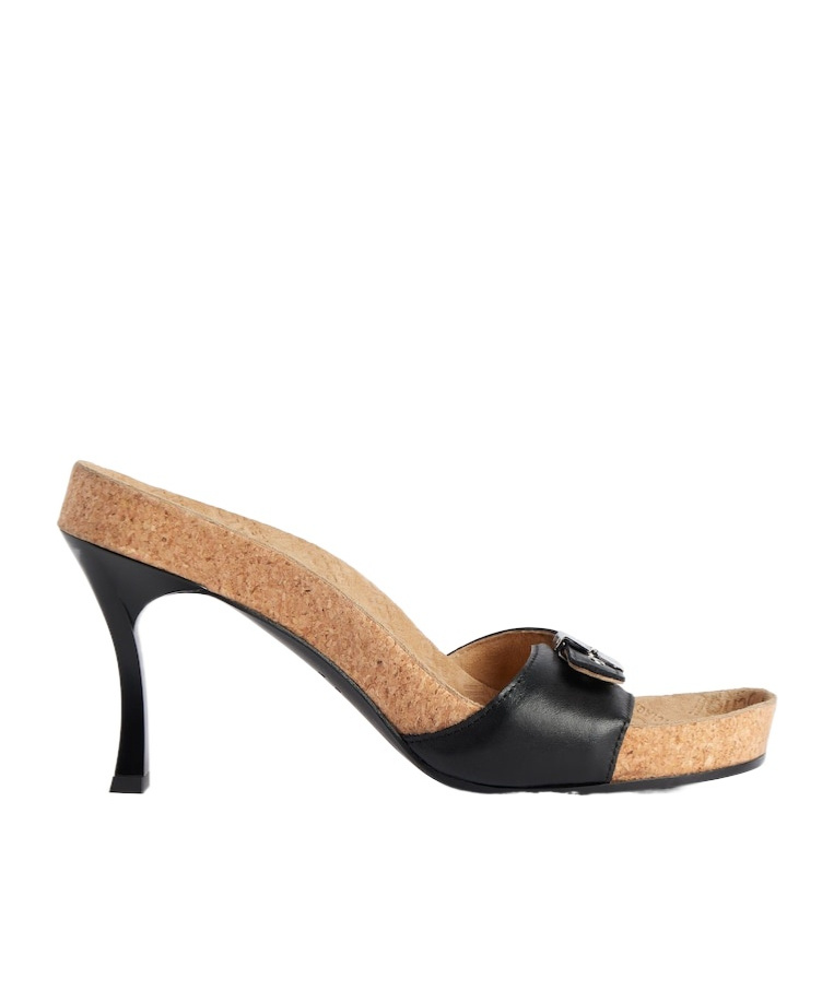 Balenciaga Scholl Collaboration Sandals Buckle Detail In Black