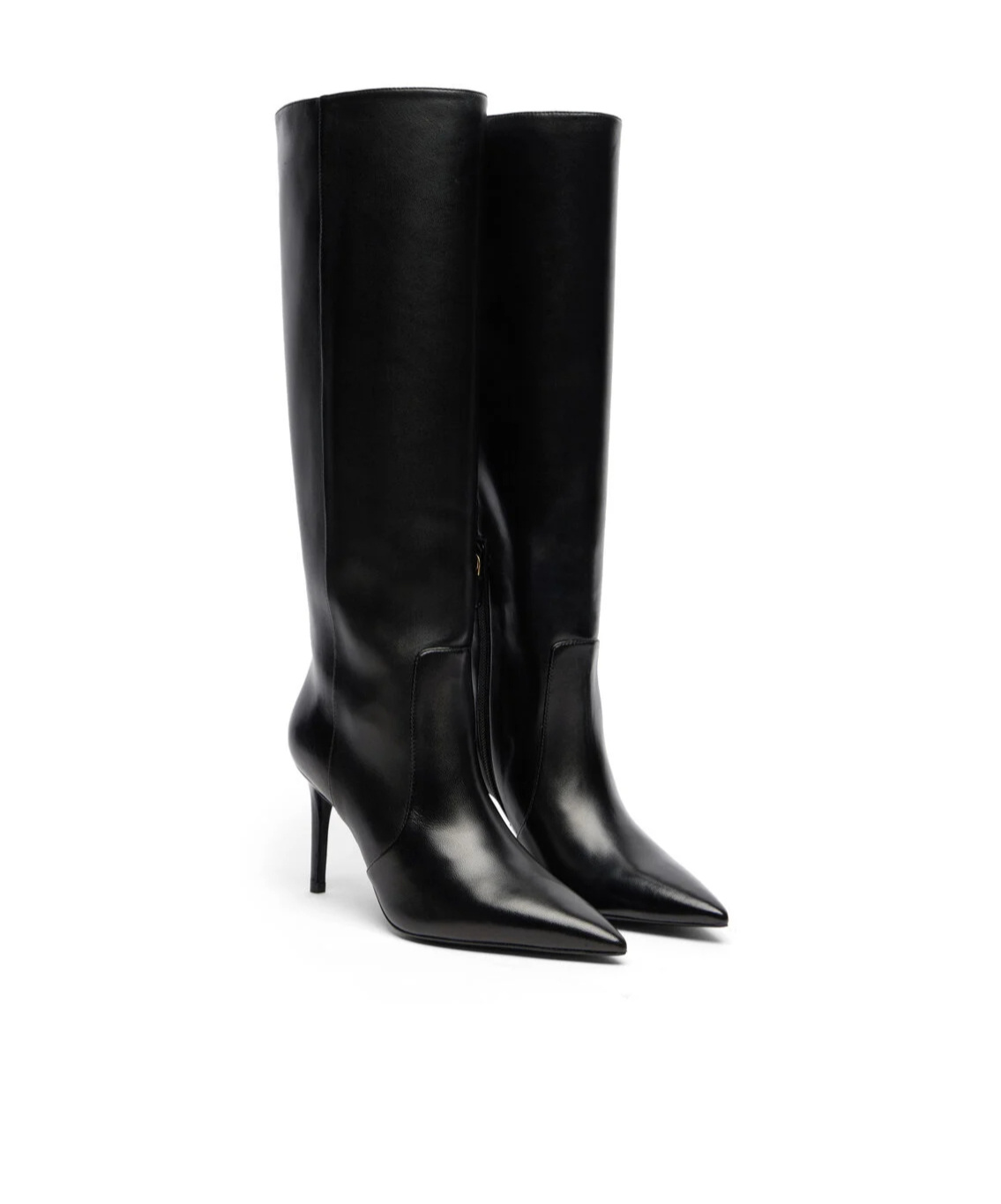 Stuart Weitzman Knee High Stiletto Pointed Toe Boot In Black