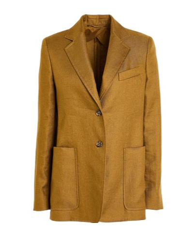 Max Mara Single-breasted Linen Blazer In Brown