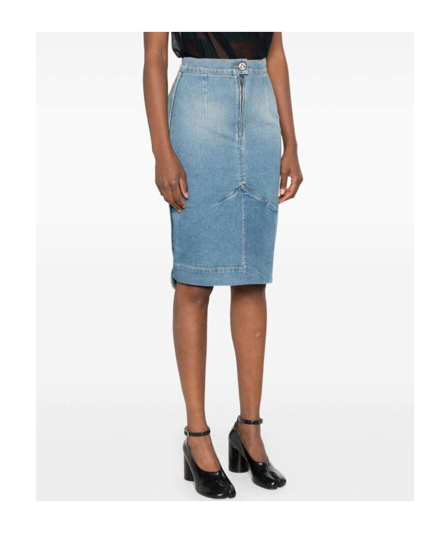 Vivienne Westwood Orb Logo Embroidery Skirt In Blue