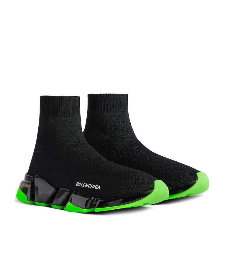 Balenciaga Clear Sole Speed 2.0 Sneakers In Black