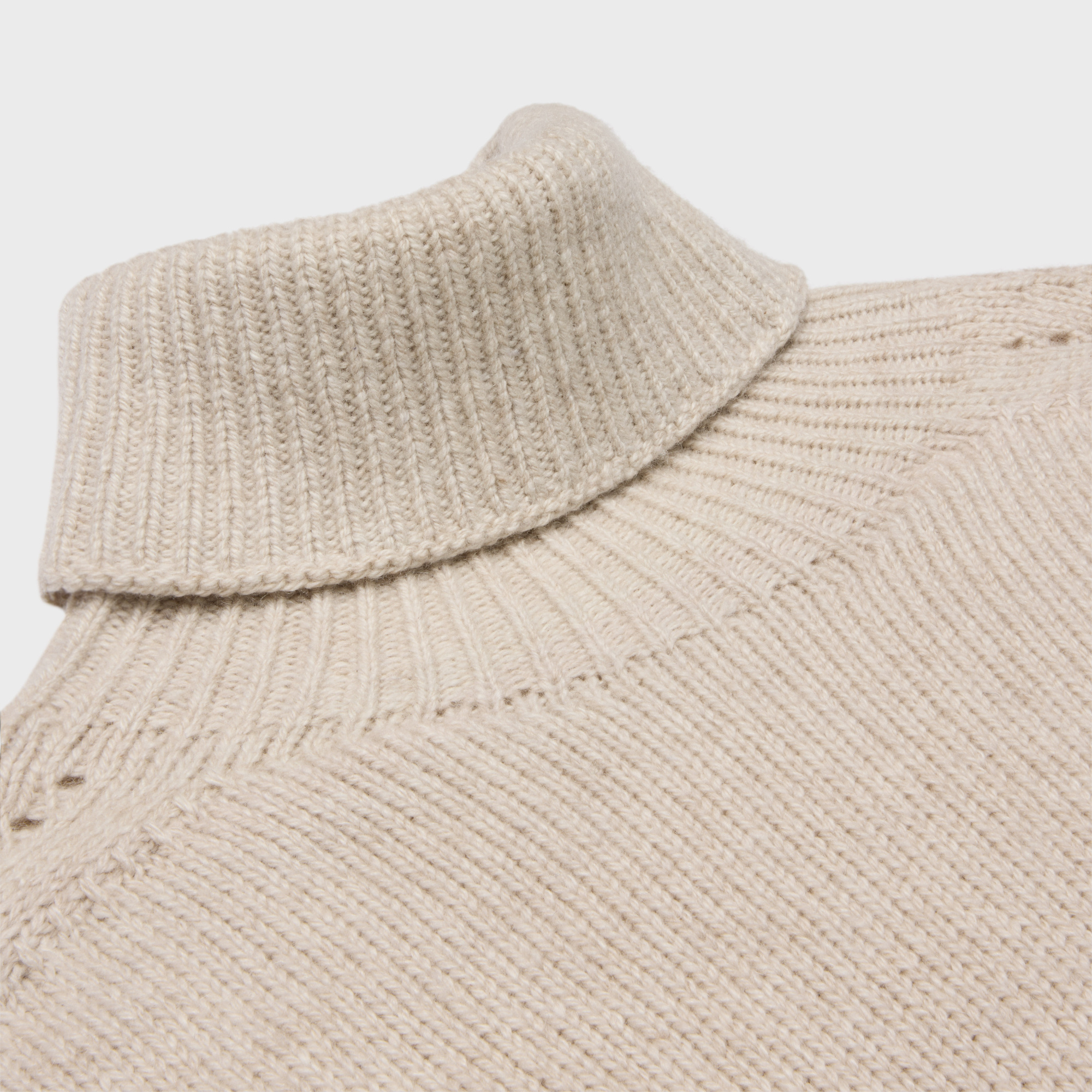 Celine Seamless Cashmere Turtleneck Sweater In Nude