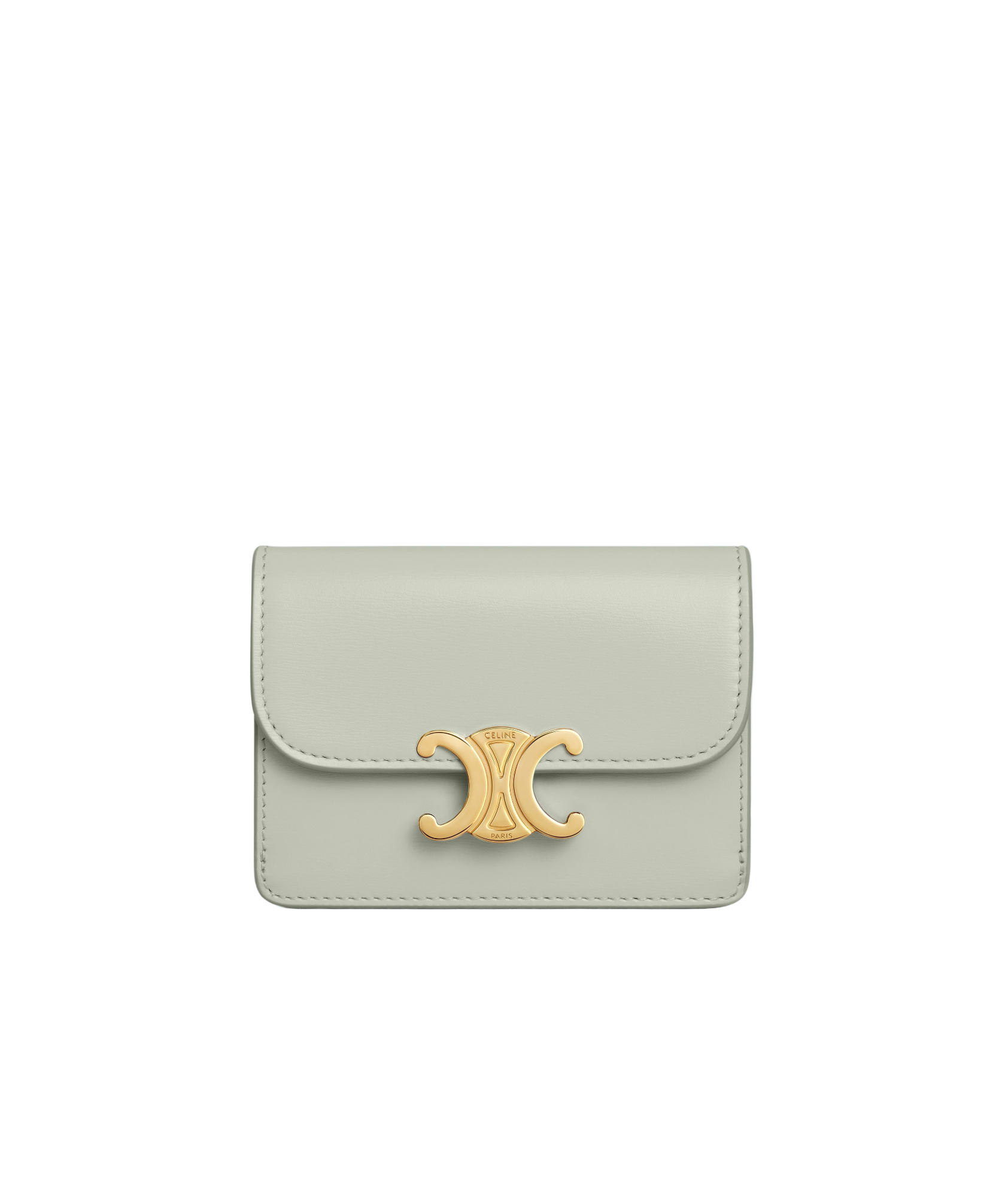 Celine Triomphe Card Bag In White
