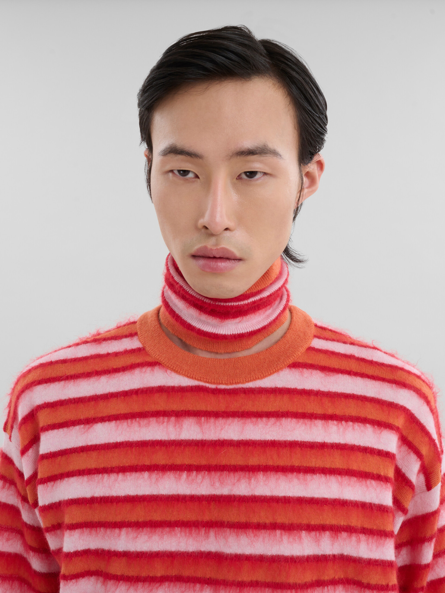 Marni Orange Striped Sweater In Red