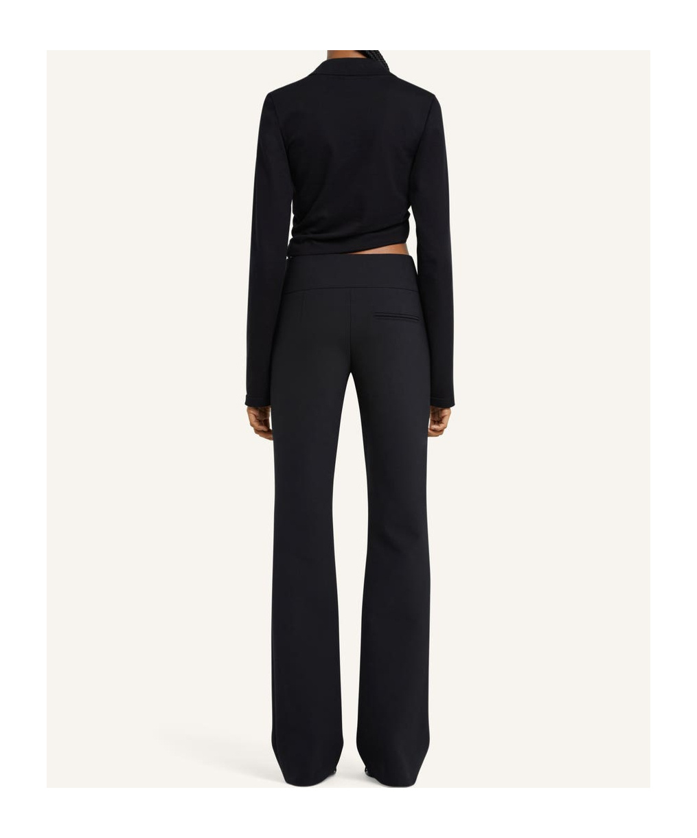 Courrèges Courregès Polo Twist Piqué Crop In Black
