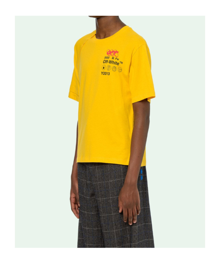 Off-white Fw19 Industrial Y013 Recon Short-sleeve Tee Men Yellow In Orange