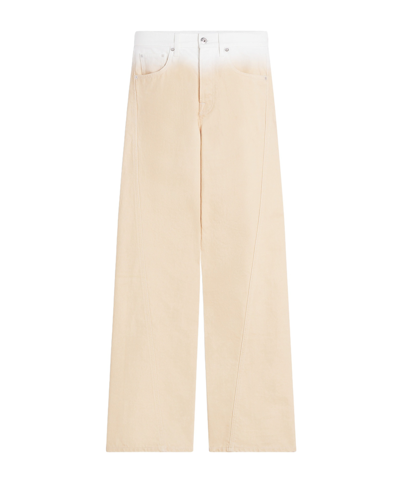 Lanvin Logo Patch Straight Leg Jeans In Nude