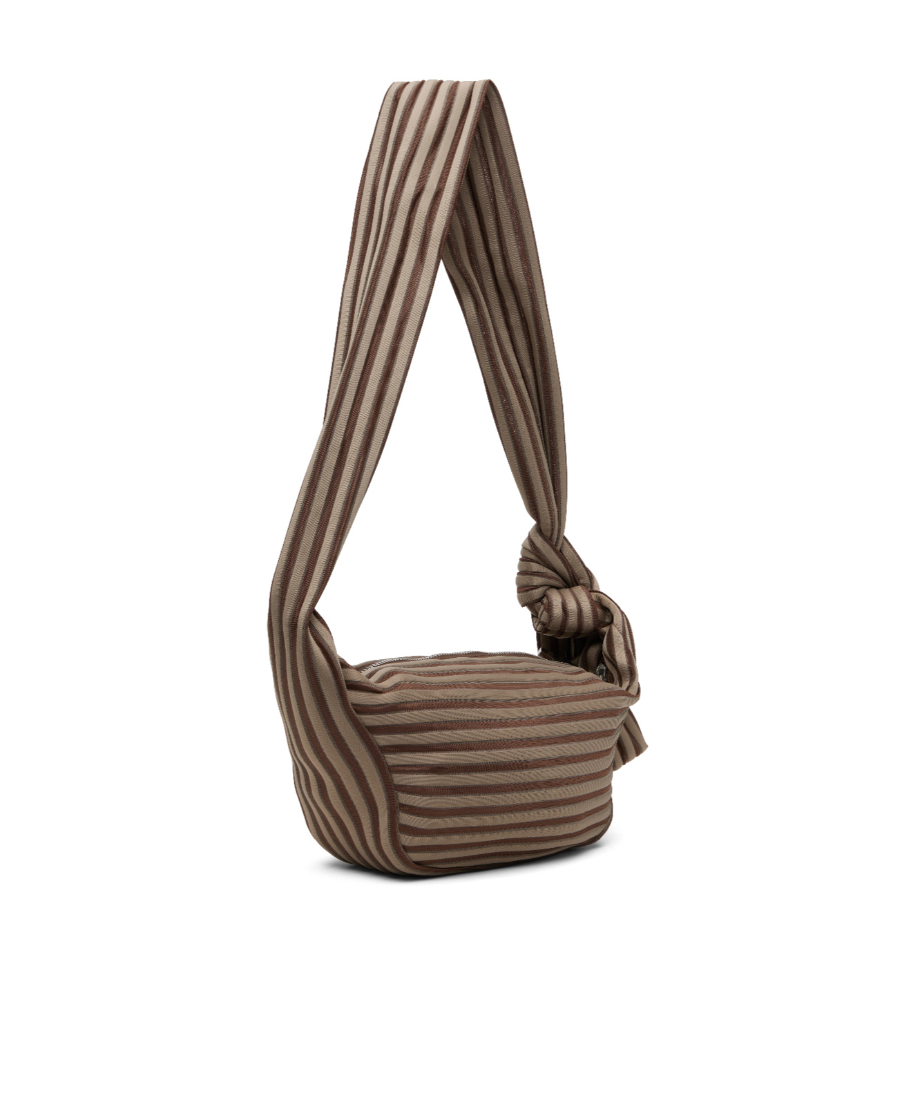Issey Miyake June Linear Knit 56 Shoulder Bag In Brown
