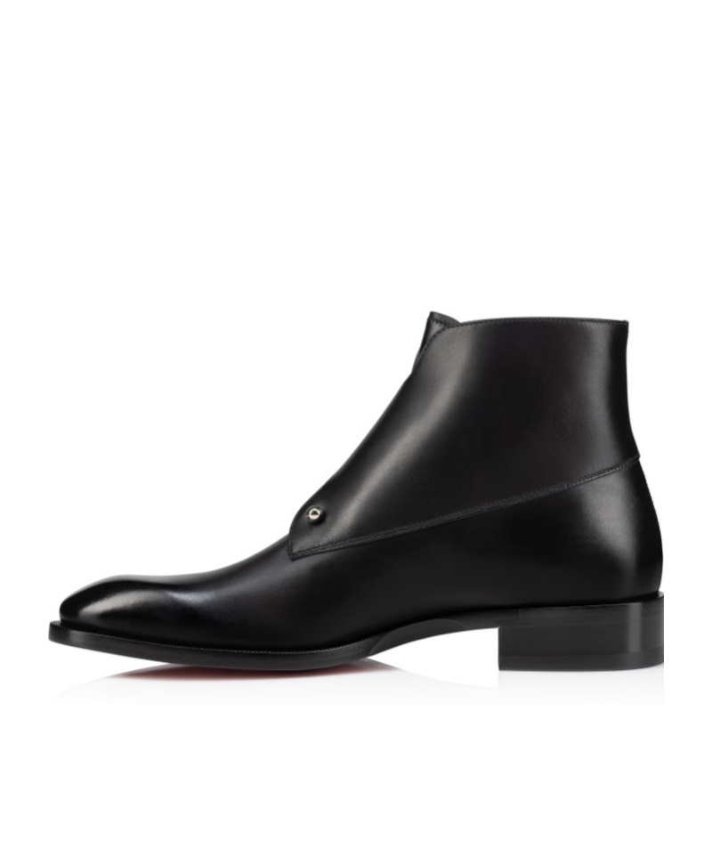Christian Louboutin Round-head Short Boots In Black