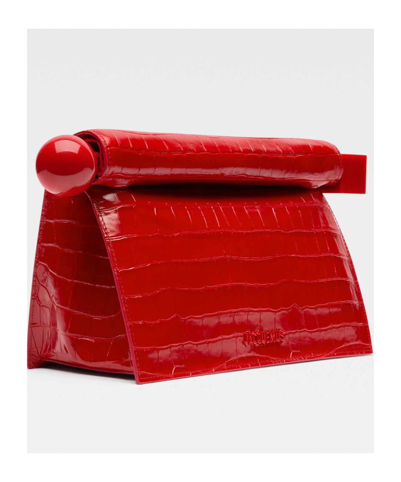 Shop Jacquemus The Rond Carré Clutch Bag In Red