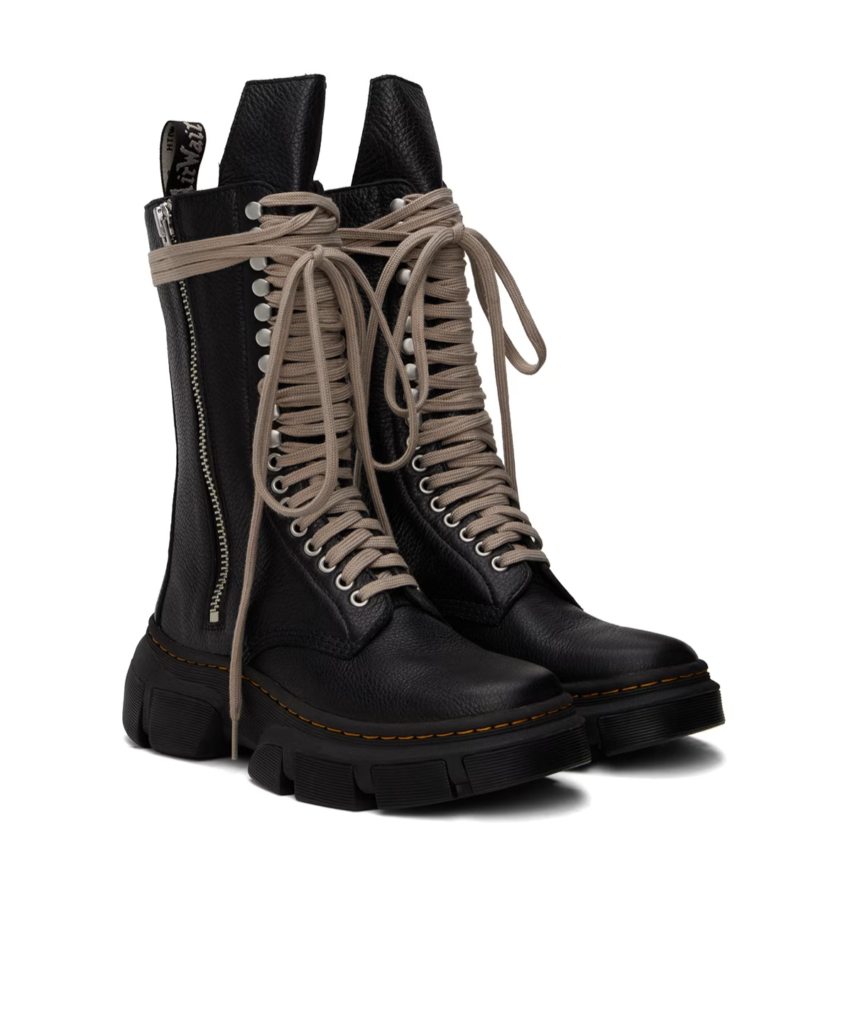 Rick Owens X Dr. Martens Logo Short Boots In Black