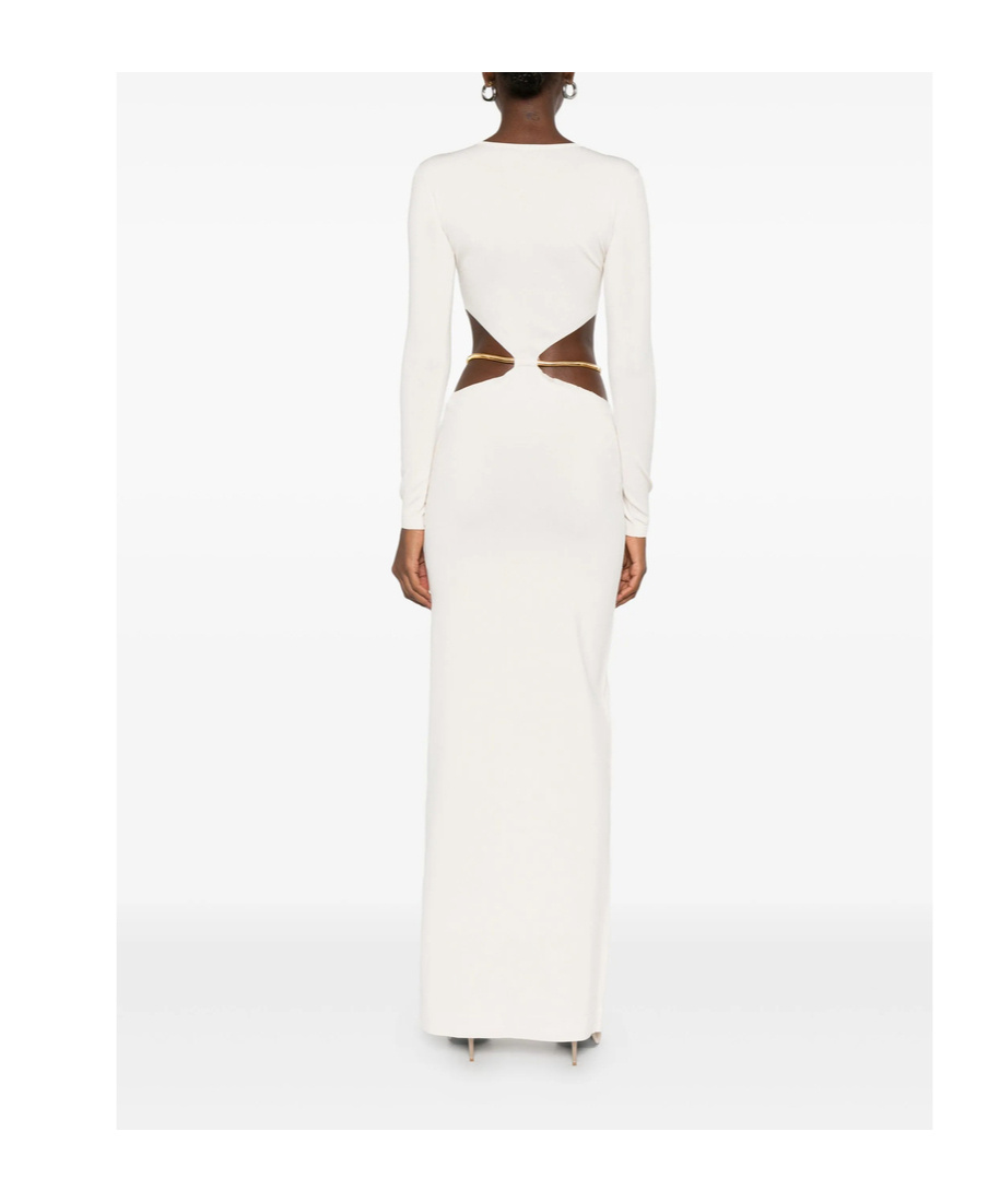 Elisabetta Franchi Cut-out Maxi Dress In Gray