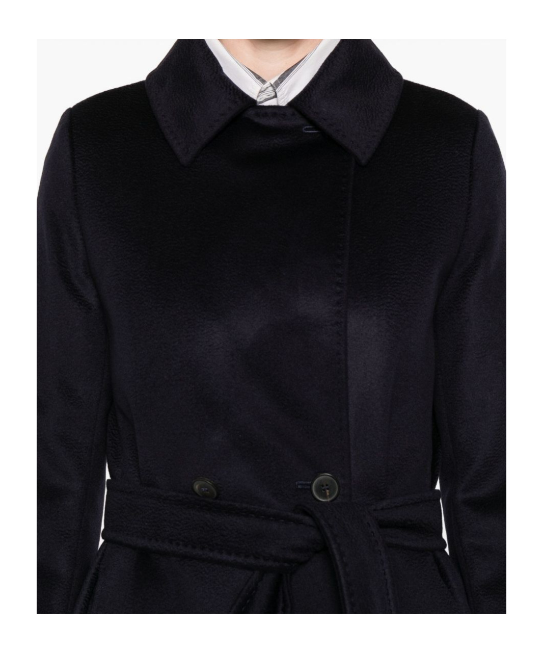 Max Mara Long-sleeved Coat In Black