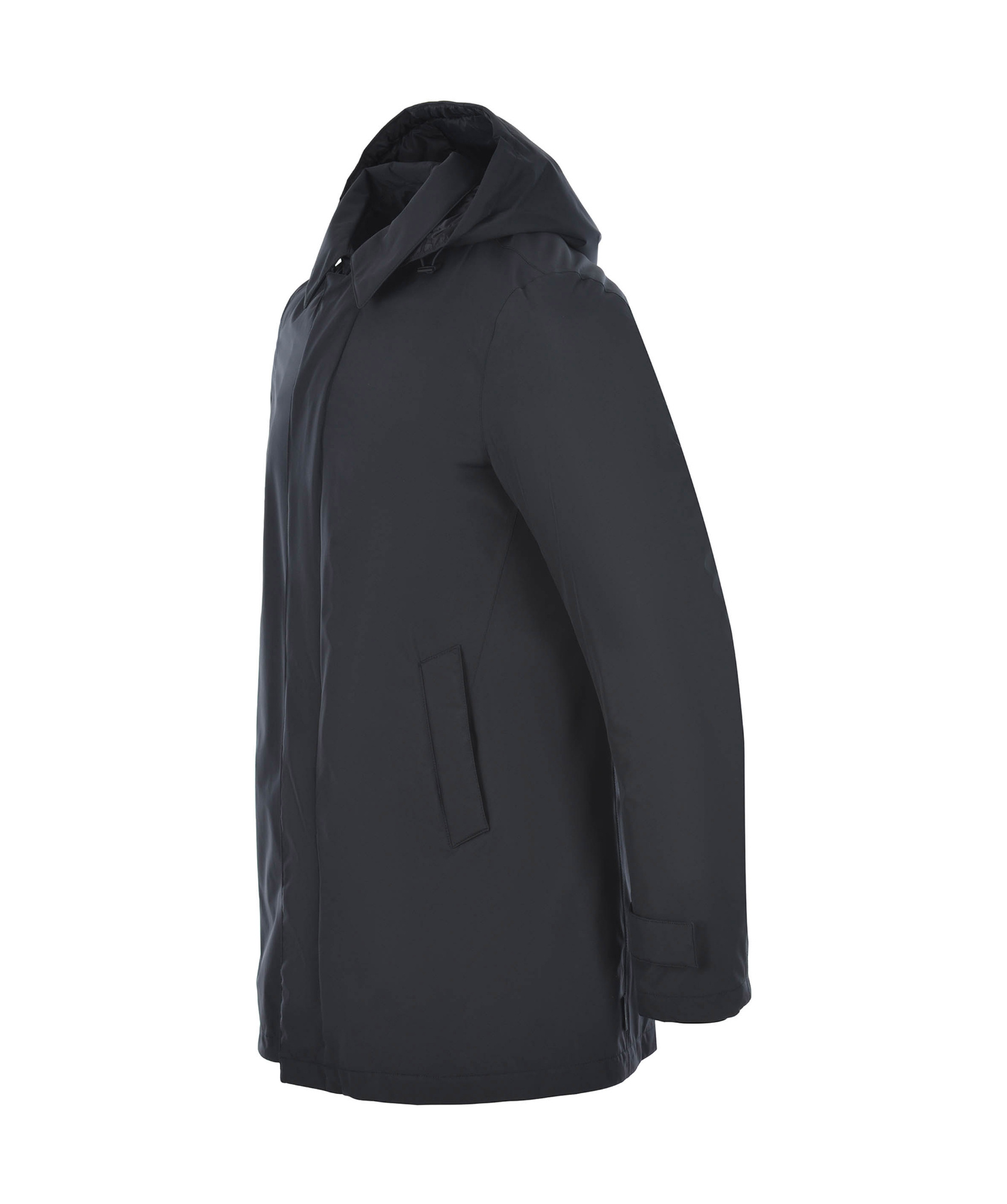 Herno Functional Wardrobe Waterproof Hooded Raincoat In Black