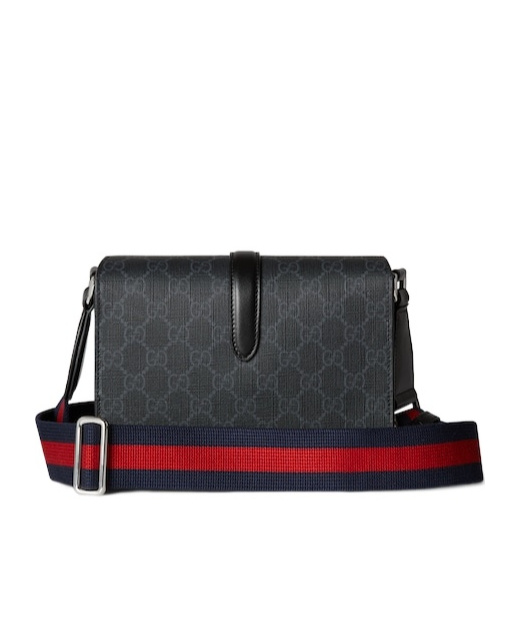 Gucci Black Crossbody Bag With Metallic Buckle In Black