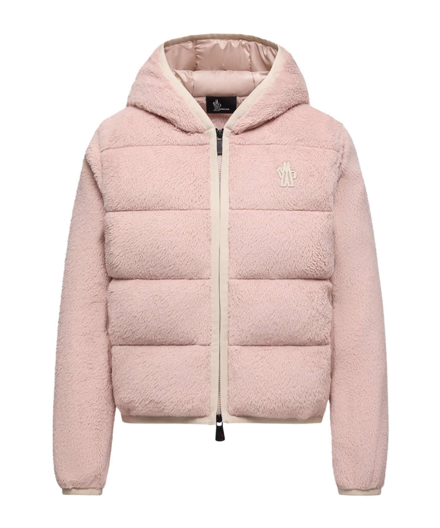 Moncler Padded Polartec Zip-up Hoodie In Neutral