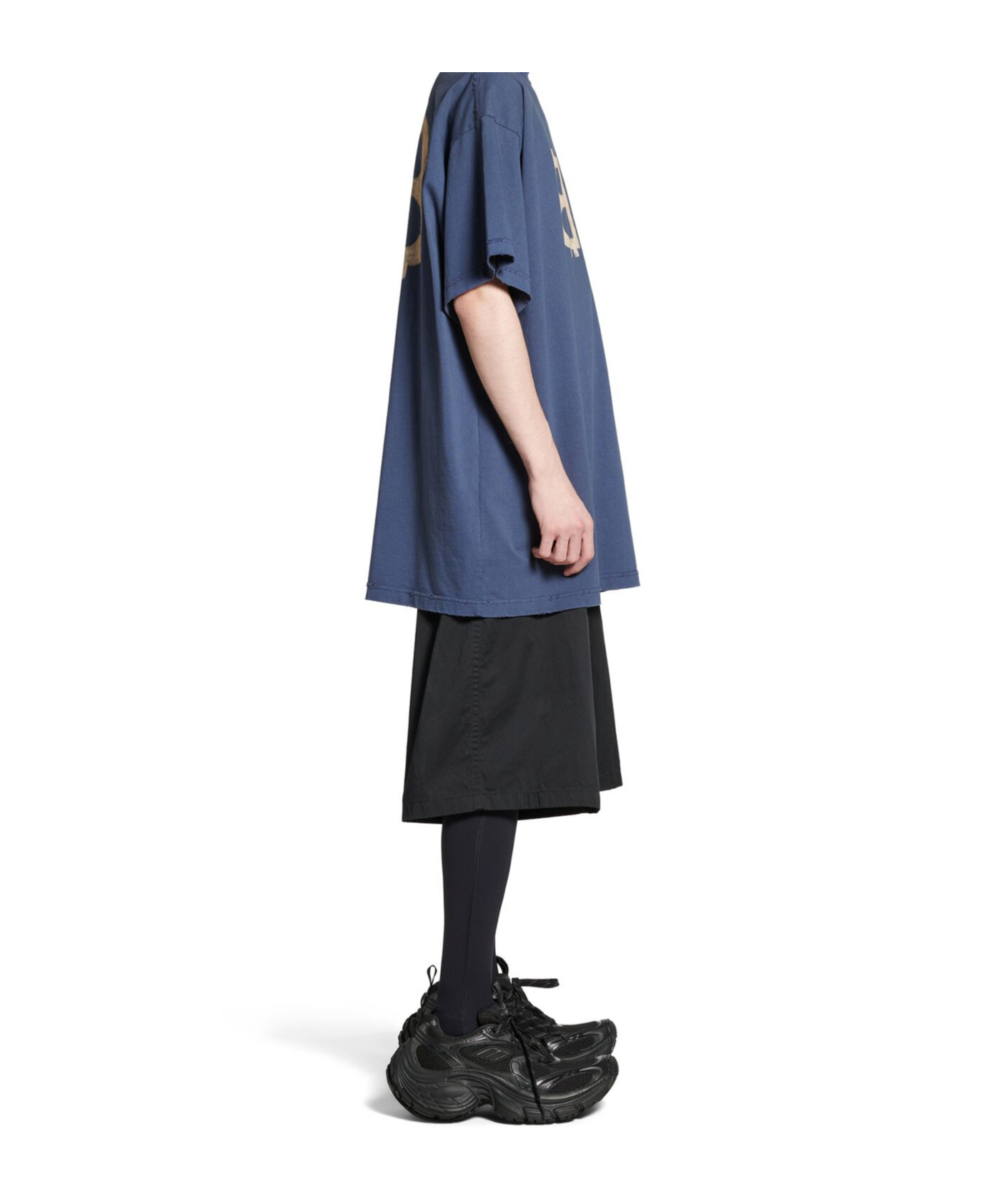 Shop Balenciaga Crypto T-shirt Oversized In Blue