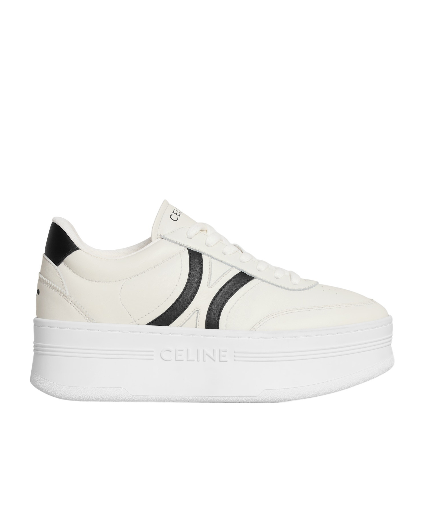 Celine - Block Sneakers With Back Triomphe And Wedge Outsole In Calfskin In Multi