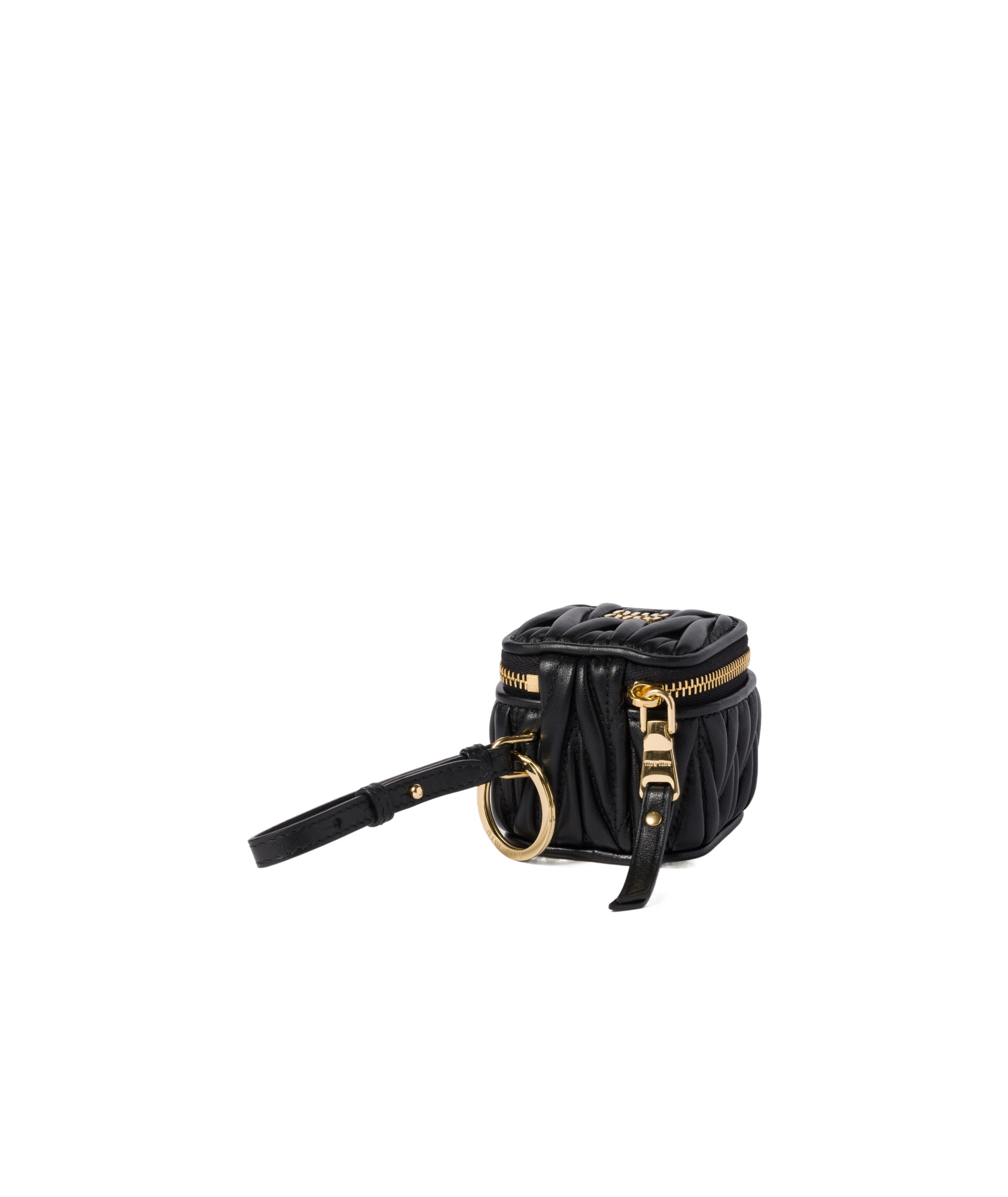 Miu Miu Zipper Key Chain In Black