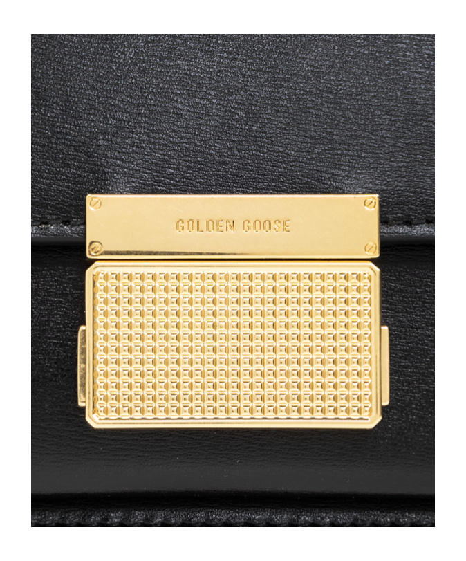 Golden Goose 'venezia' Black Hangbag With Adjustable And Removable Shoulder Strap And Clasp Closure In Black