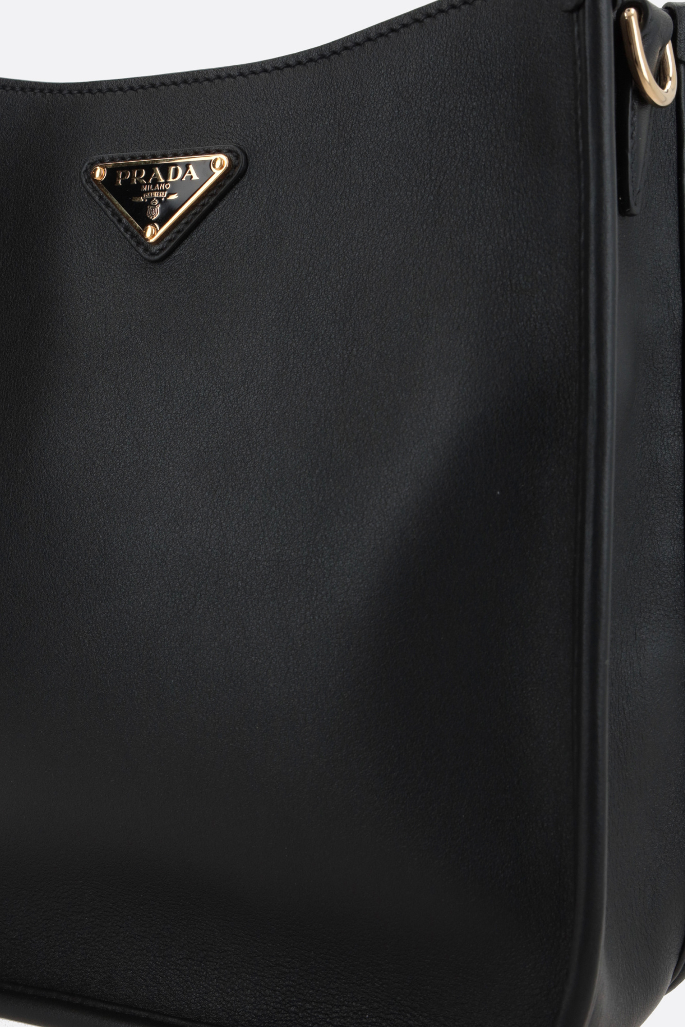 Prada Large Leather Shopping Bag In Black