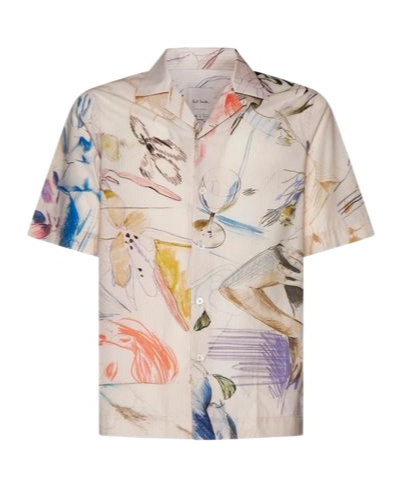 PAUL SMITH SKETCHBOOK PRINT COTTON SHIRT 
