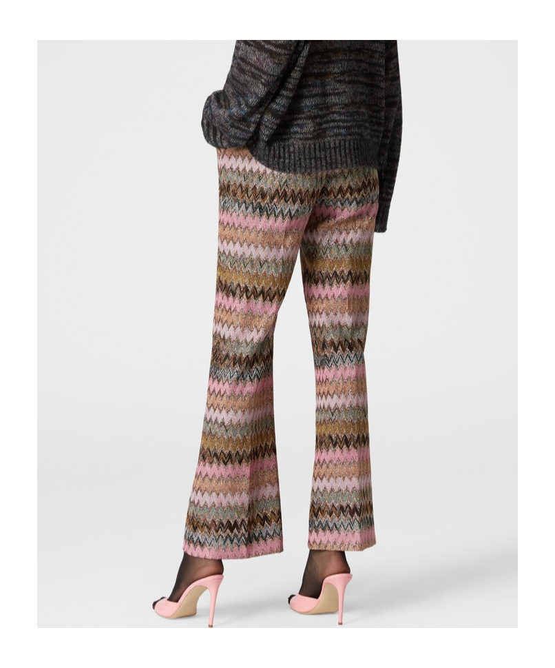 Missoni Trousers With Zig Zag Pattern In Brown