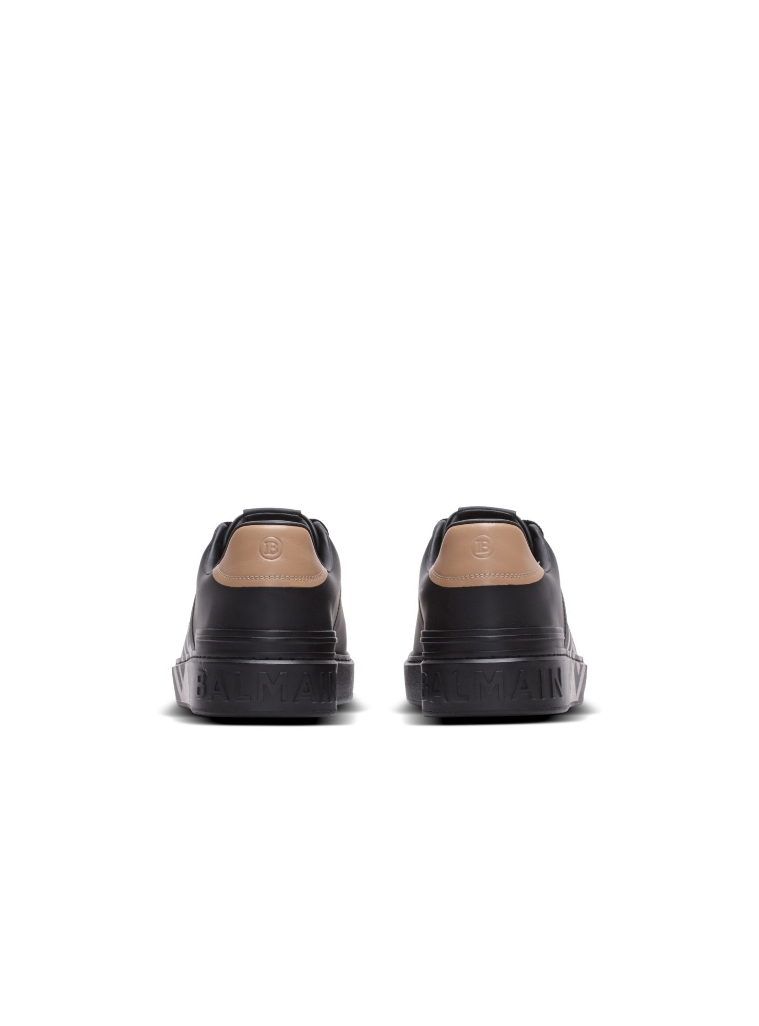 Balmain B-court Trainers In Calfskin In Black