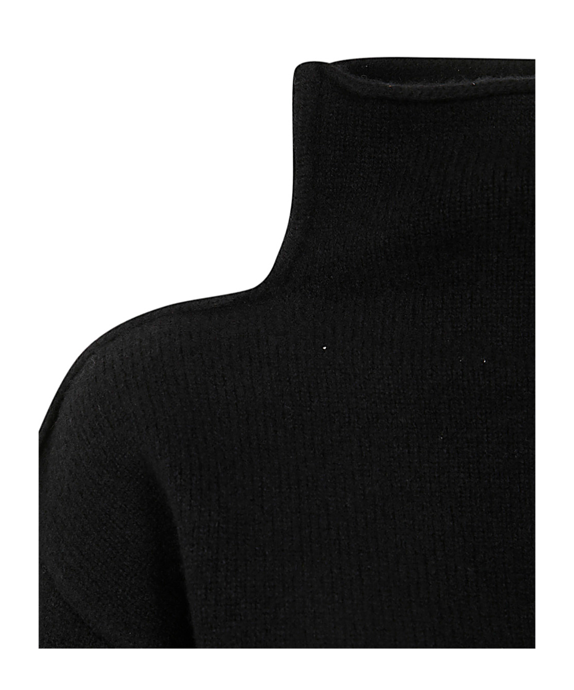 Marni Cropped Wool Turtleneck Sweater In Black