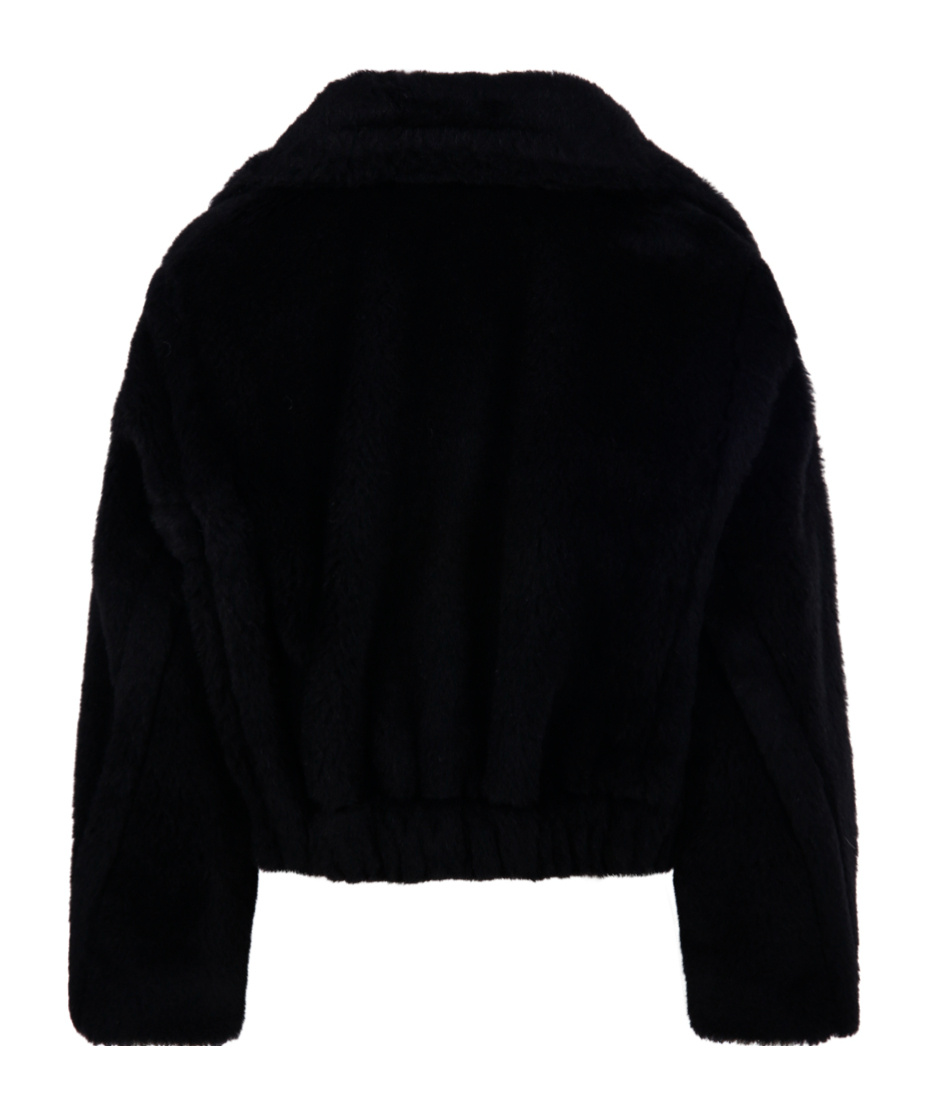 Max Mara Lapel Long-sleeved Coat In Black