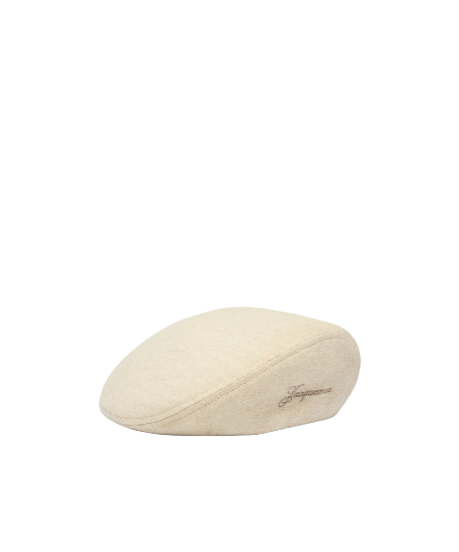 Jacquemus Beige Embroidered Flat Beret Hat In Neutral