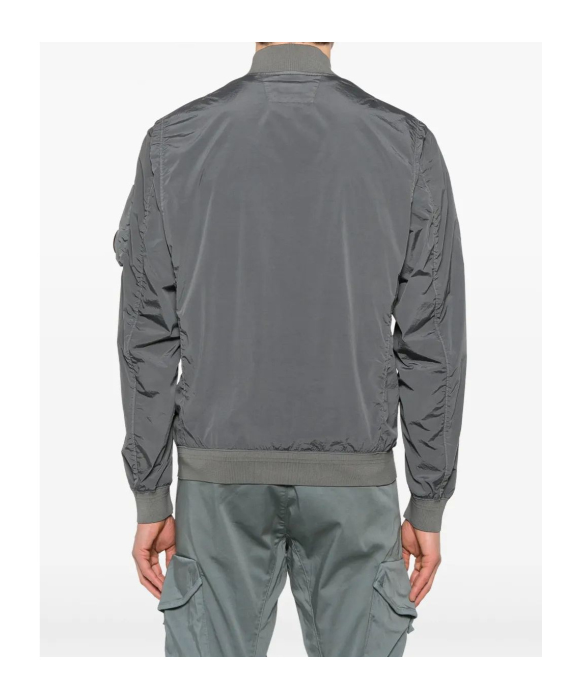 C.p. Company Lens-detail Bomber Jacket In Gray