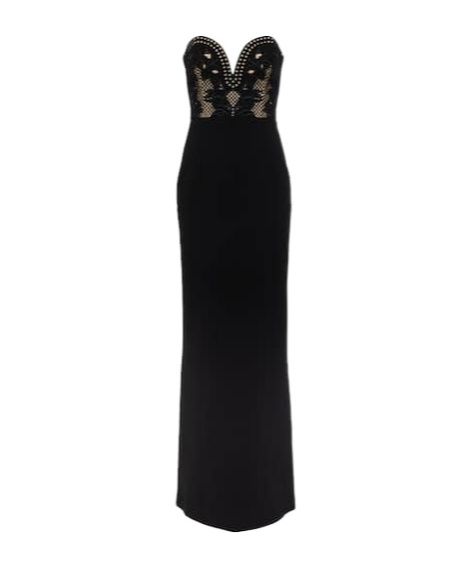 Rebecca Vallance Alisa Lace Bustier Gown In Black